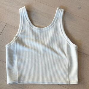 Lululemon Athletica White Ribbed Tank Top